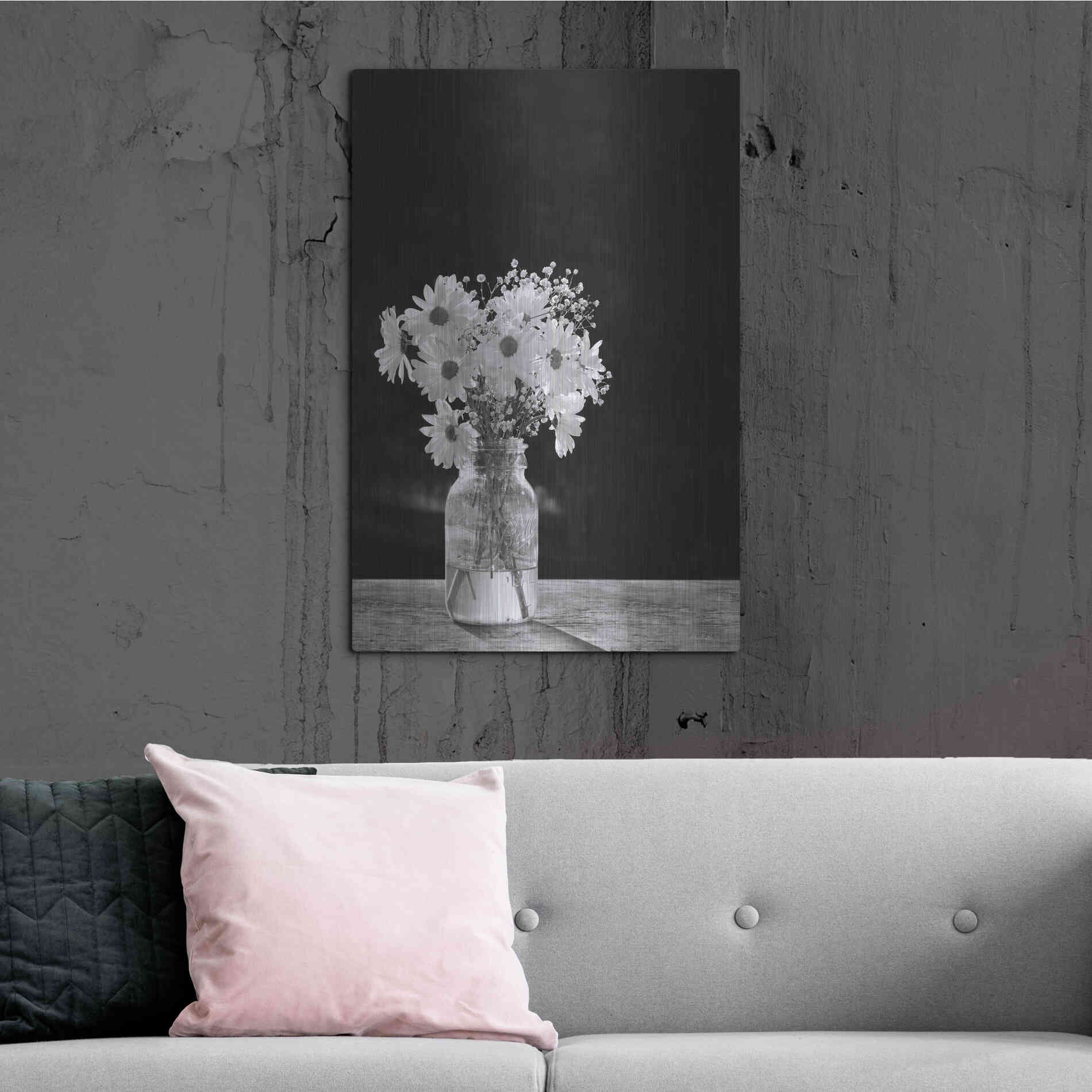 Luxe Metal Art 'Dainty Daisies' by Lori Deiter, Metal Wall Art,24x36