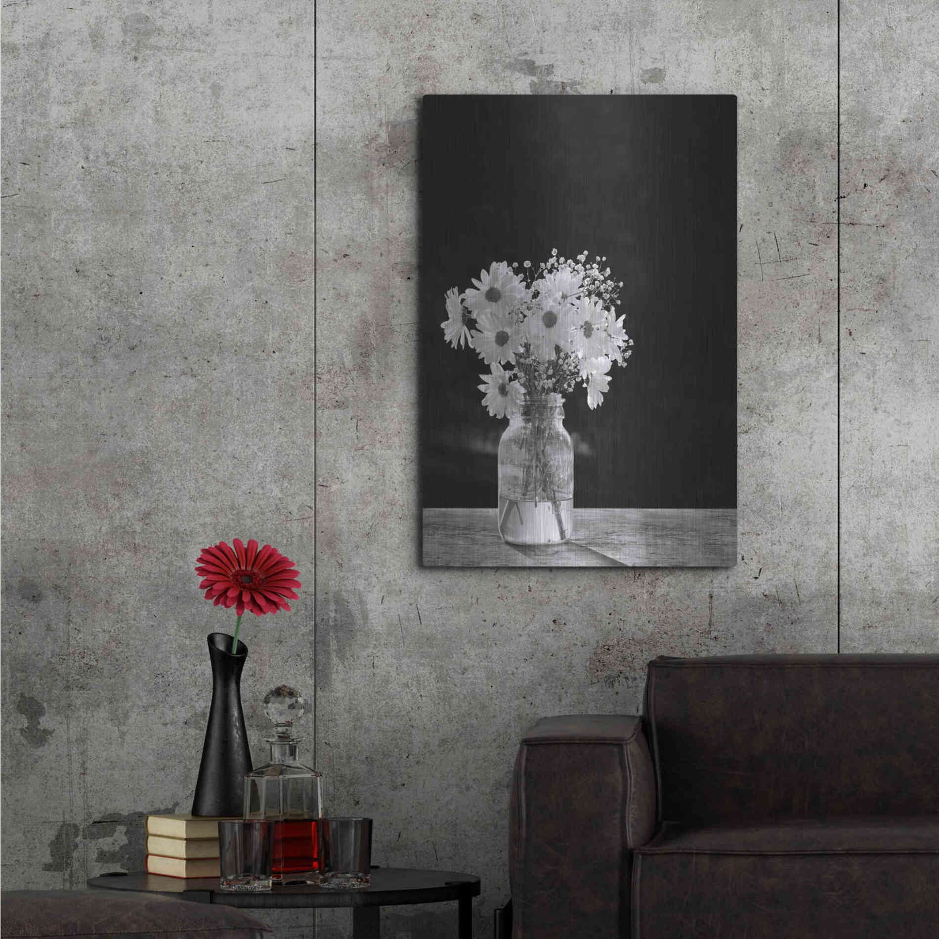 Luxe Metal Art 'Dainty Daisies' by Lori Deiter, Metal Wall Art,24x36