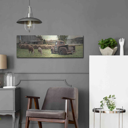 Luxe Metal Art 'Tioga County Farmland' by Lori Deiter, Metal Wall Art,36x12