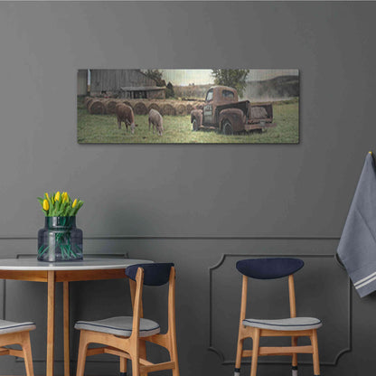 Luxe Metal Art 'Tioga County Farmland' by Lori Deiter, Metal Wall Art,48x16