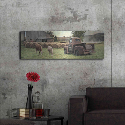Luxe Metal Art 'Tioga County Farmland' by Lori Deiter, Metal Wall Art,48x16