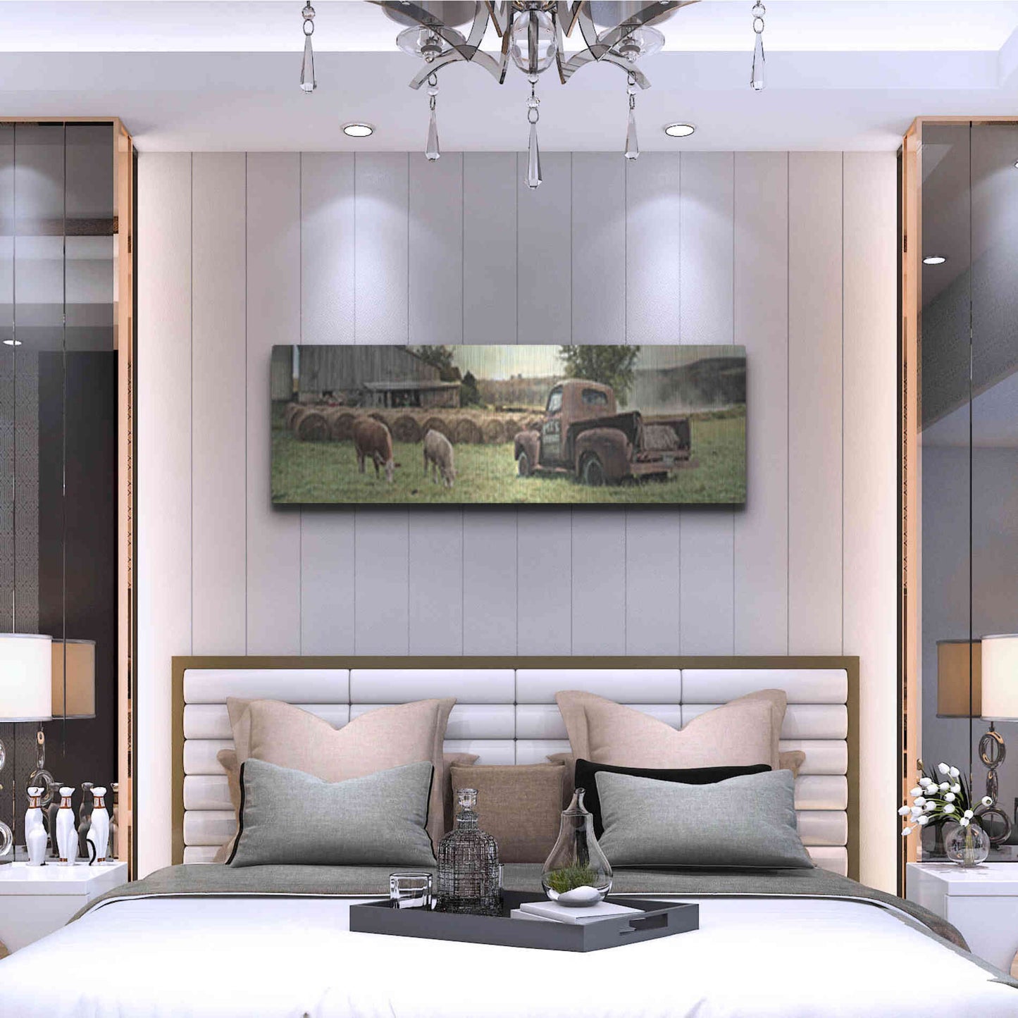Luxe Metal Art 'Tioga County Farmland' by Lori Deiter, Metal Wall Art,48x16