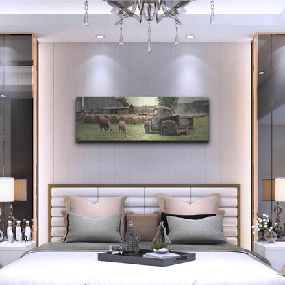 Luxe Metal Art 'Tioga County Farmland' by Lori Deiter, Metal Wall Art,48x16