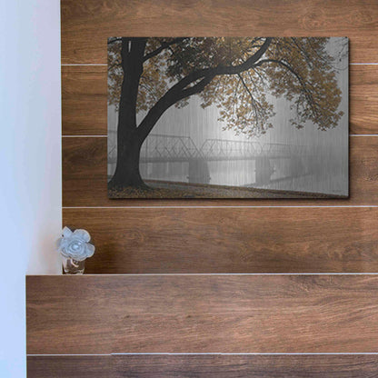 Luxe Metal Art 'Foggy Riverview' by Lori Deiter, Metal Wall Art,16x12