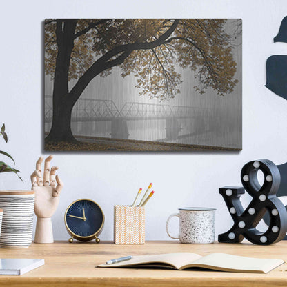Luxe Metal Art 'Foggy Riverview' by Lori Deiter, Metal Wall Art,16x12