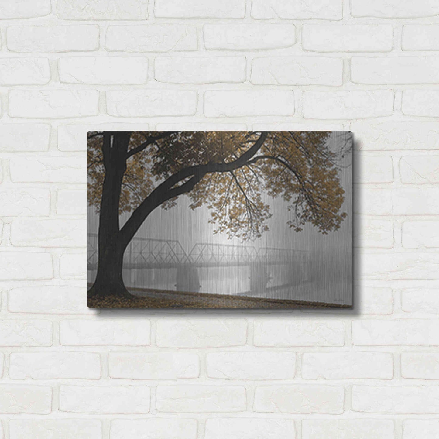 Luxe Metal Art 'Foggy Riverview' by Lori Deiter, Metal Wall Art,24x16