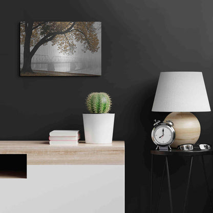 Luxe Metal Art 'Foggy Riverview' by Lori Deiter, Metal Wall Art,24x16