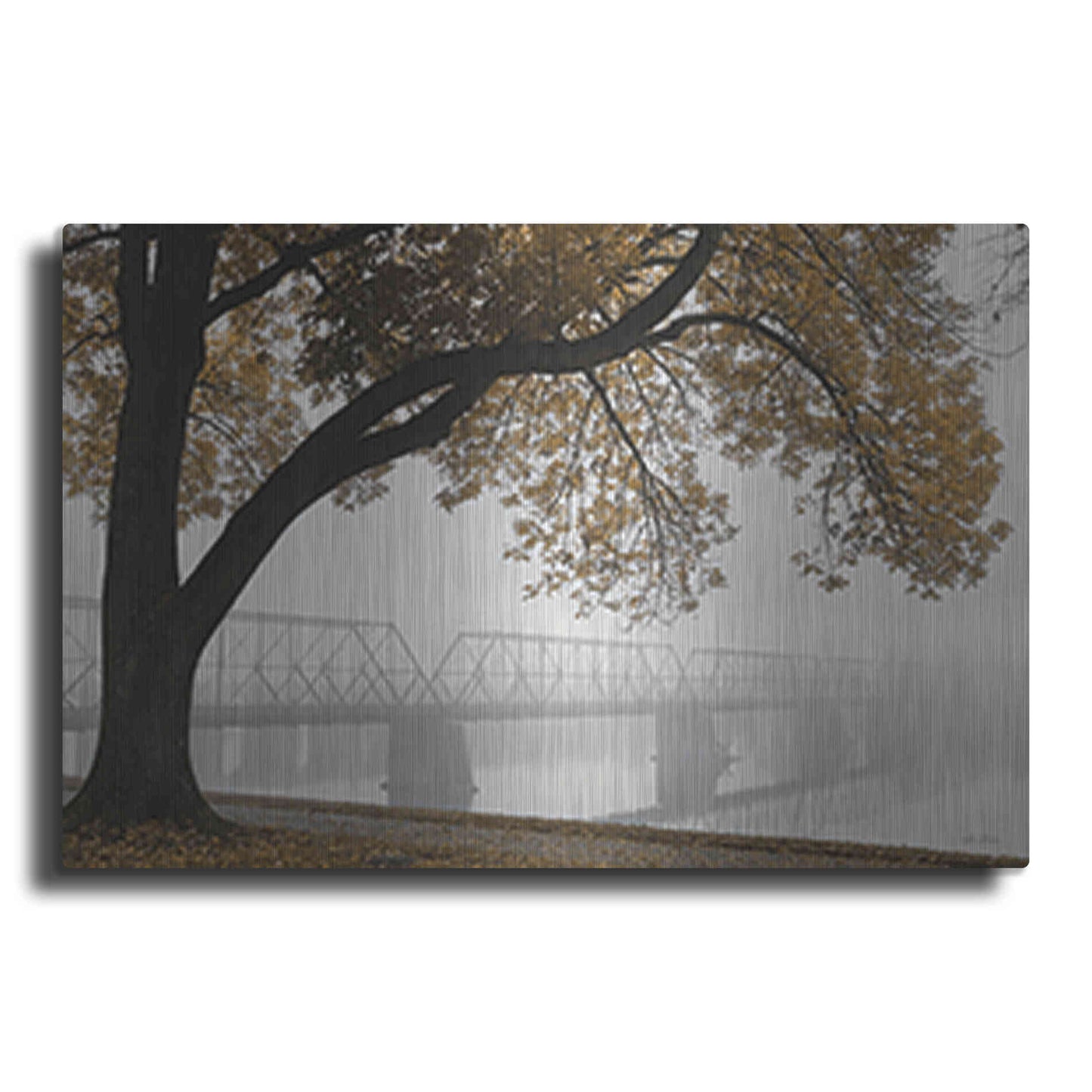 Luxe Metal Art 'Foggy Riverview' by Lori Deiter, Metal Wall Art