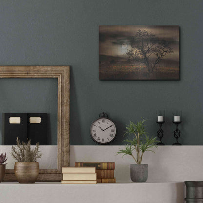 Luxe Metal Art 'When Pumpkins Glow by Moonlight' by Lori Deiter, Metal Wall Art,16x12