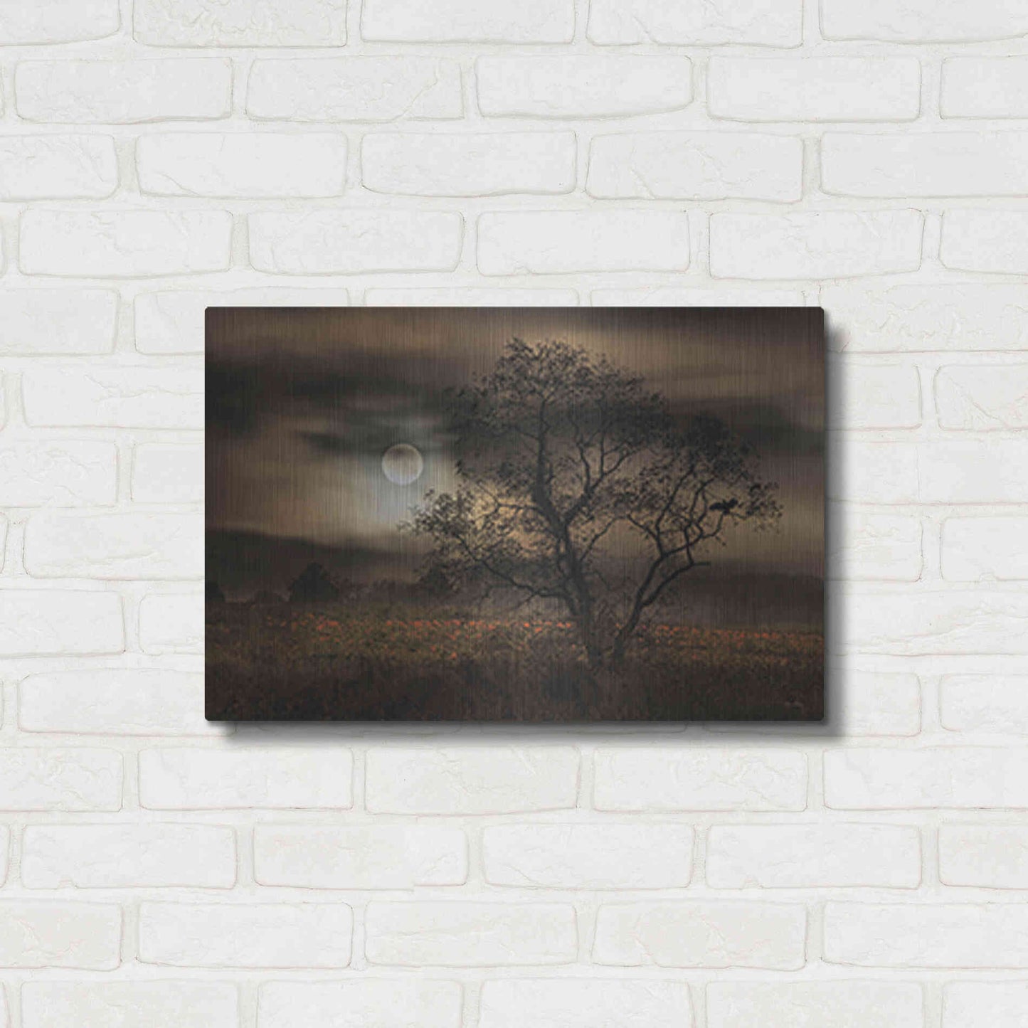 Luxe Metal Art 'When Pumpkins Glow by Moonlight' by Lori Deiter, Metal Wall Art,24x16