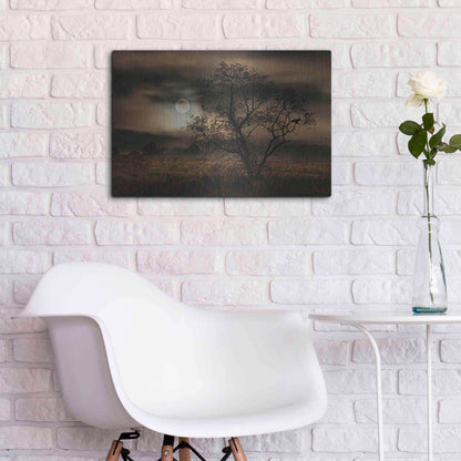 Luxe Metal Art 'When Pumpkins Glow by Moonlight' by Lori Deiter, Metal Wall Art,24x16