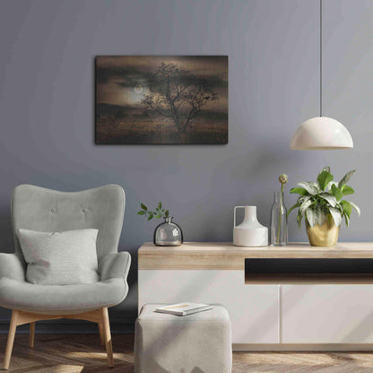 Luxe Metal Art 'When Pumpkins Glow by Moonlight' by Lori Deiter, Metal Wall Art,24x16
