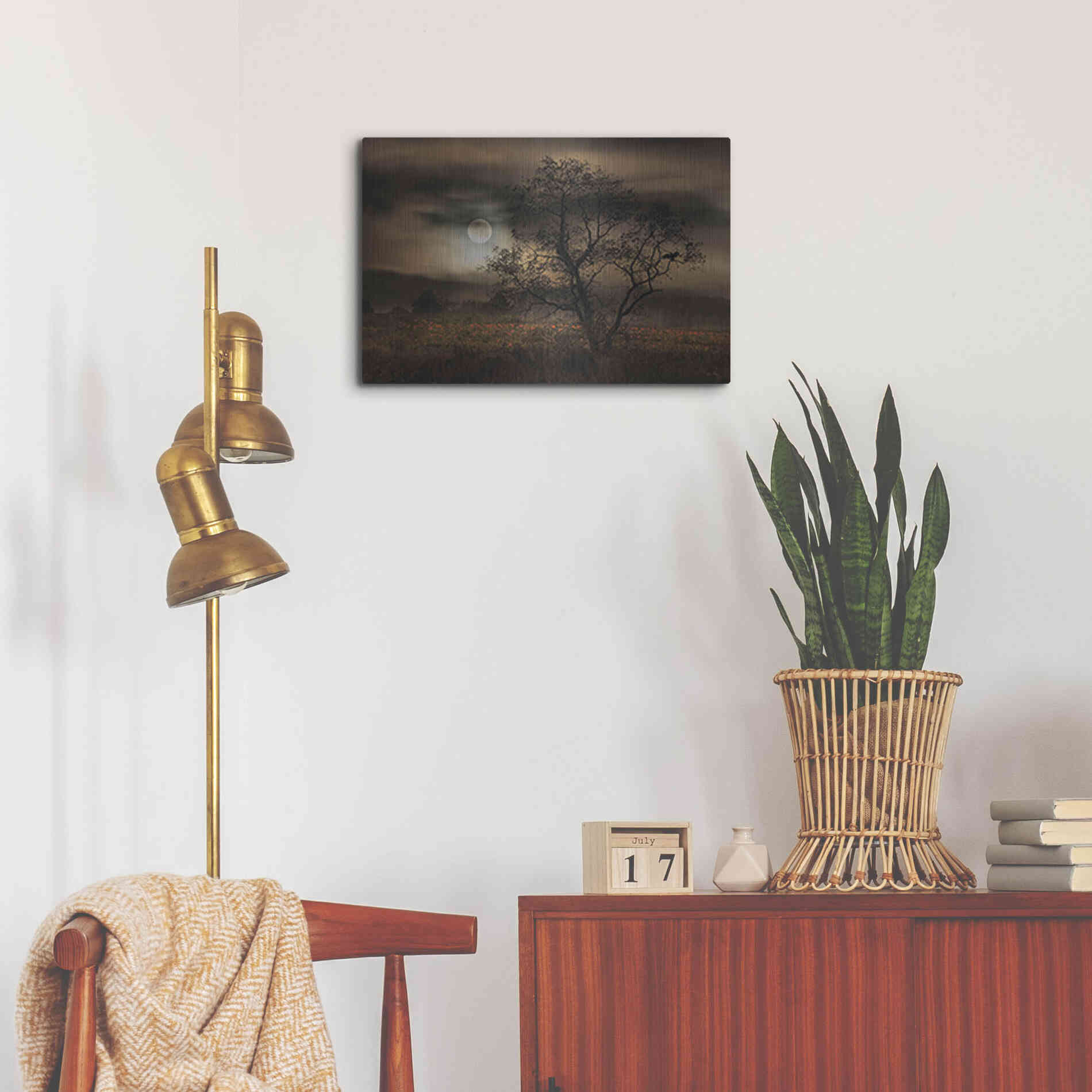 Luxe Metal Art 'When Pumpkins Glow by Moonlight' by Lori Deiter, Metal Wall Art,24x16