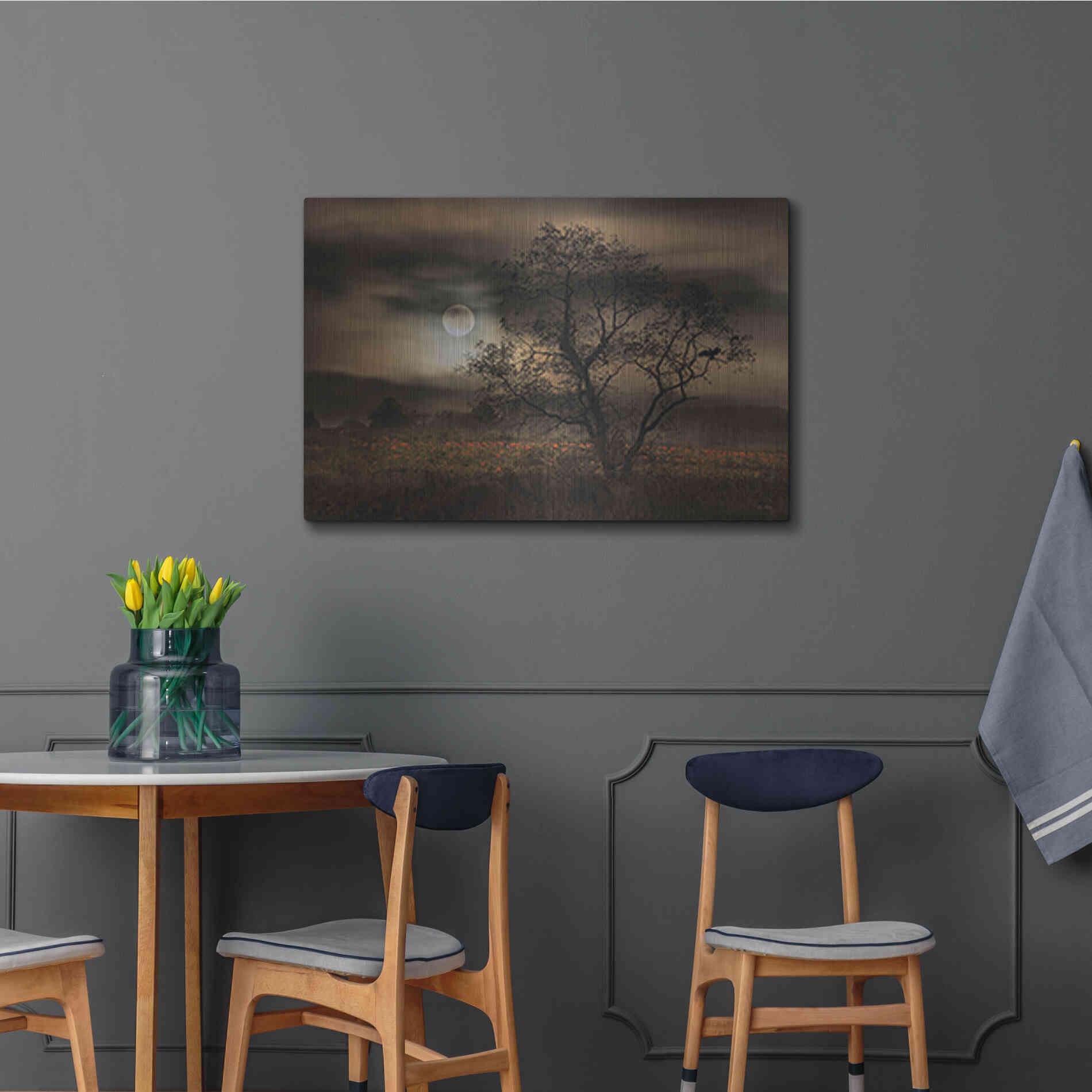 Luxe Metal Art 'When Pumpkins Glow by Moonlight' by Lori Deiter, Metal Wall Art,36x24