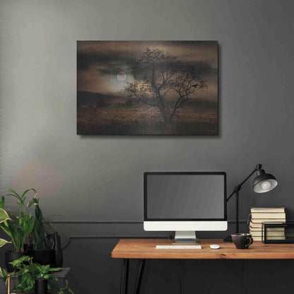 Luxe Metal Art 'When Pumpkins Glow by Moonlight' by Lori Deiter, Metal Wall Art,36x24