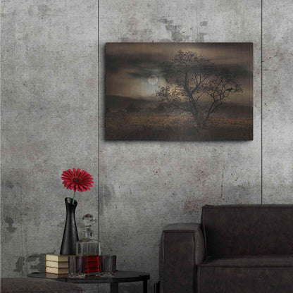 Luxe Metal Art 'When Pumpkins Glow by Moonlight' by Lori Deiter, Metal Wall Art,36x24
