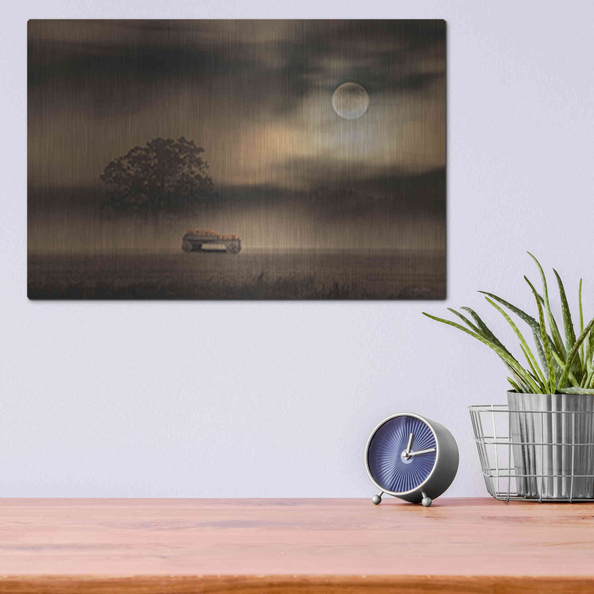Luxe Metal Art 'The Spooky Old Oak Tree' by Lori Deiter, Metal Wall Art,16x12