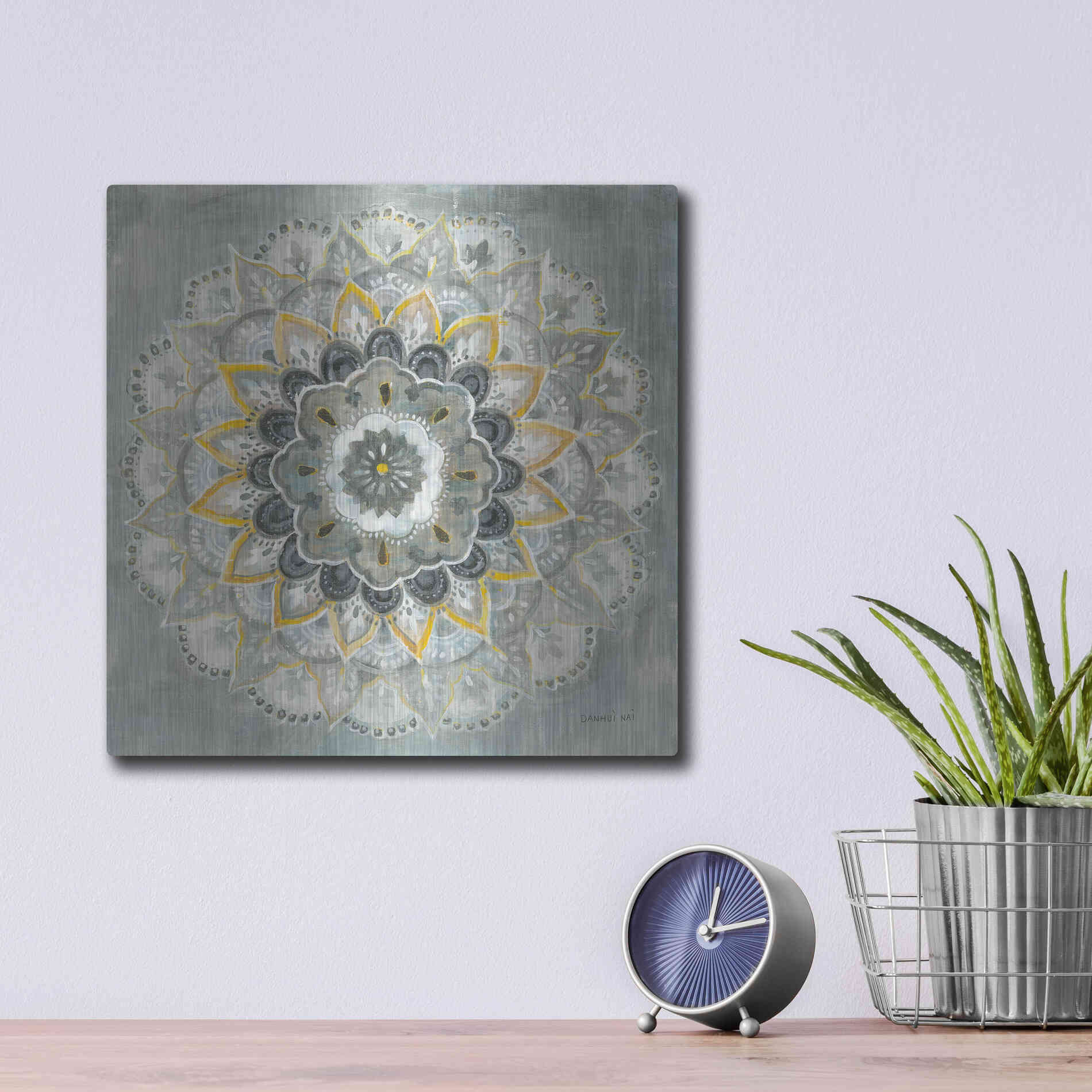 Luxe Metal Art 'Sunburst' by Danhui Nai, Metal Wall Art,12x12