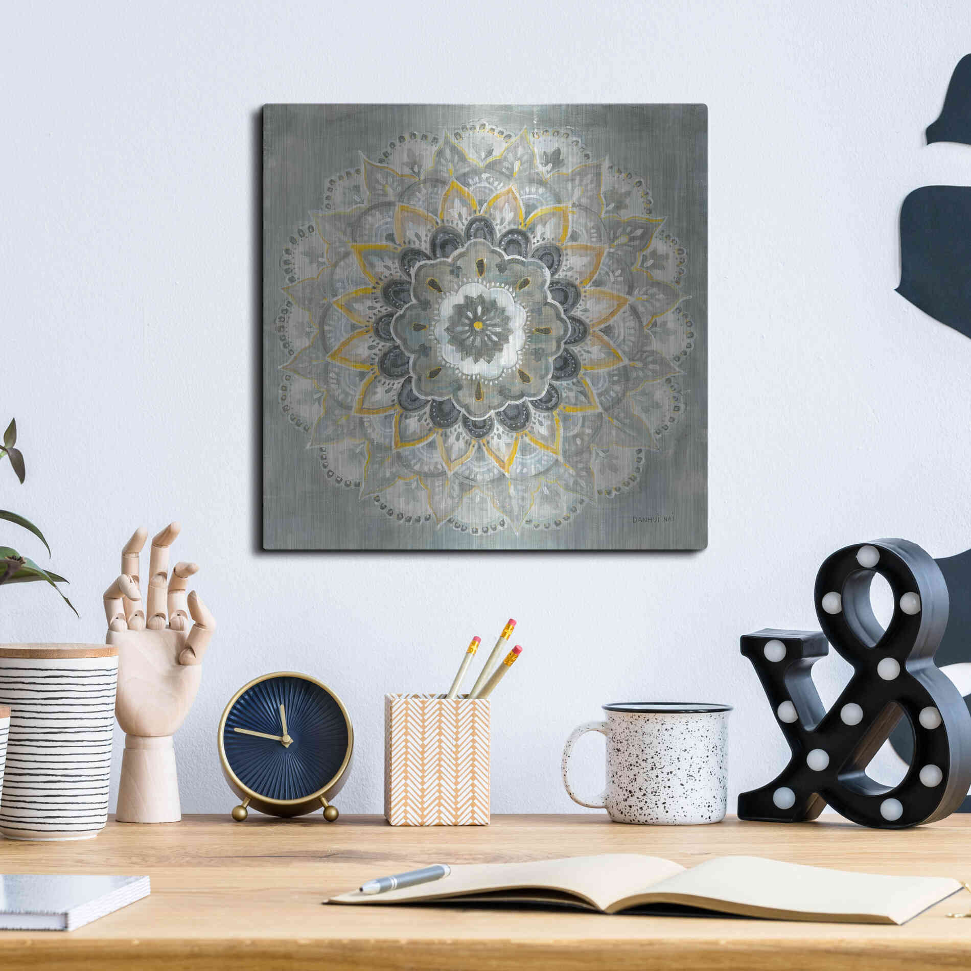 Luxe Metal Art 'Sunburst' by Danhui Nai, Metal Wall Art,12x12