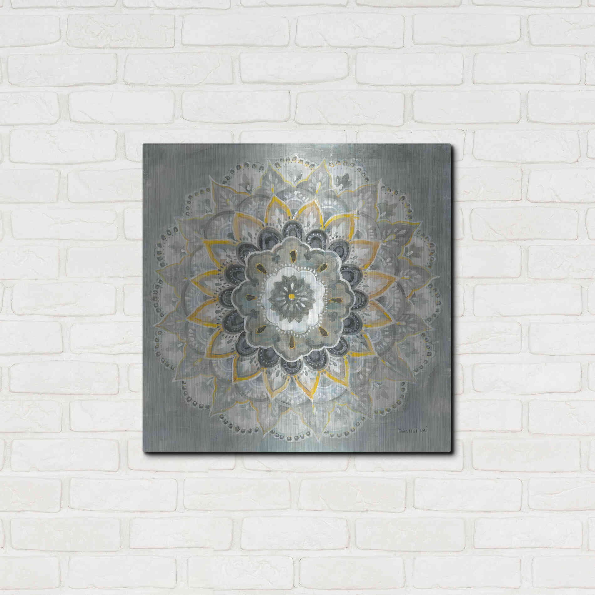 Luxe Metal Art 'Sunburst' by Danhui Nai, Metal Wall Art,24x24