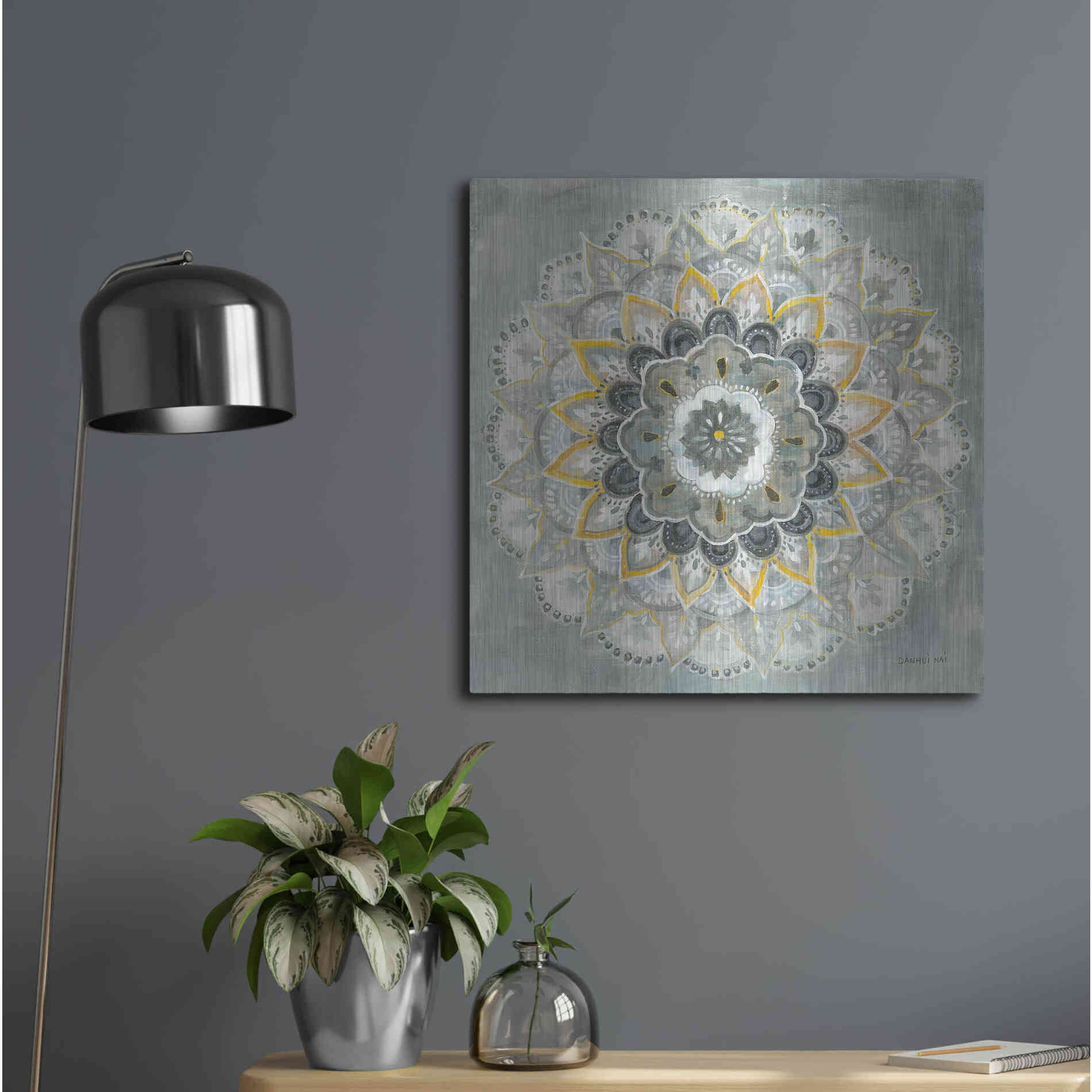 Luxe Metal Art 'Sunburst' by Danhui Nai, Metal Wall Art,24x24