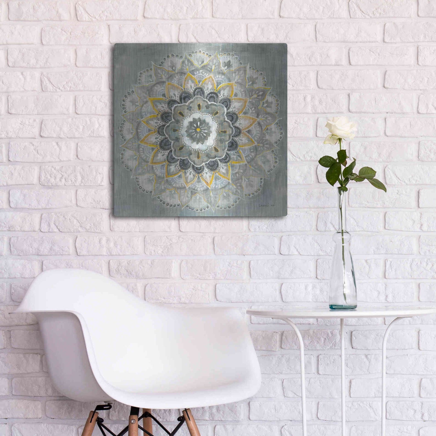 Luxe Metal Art 'Sunburst' by Danhui Nai, Metal Wall Art,24x24