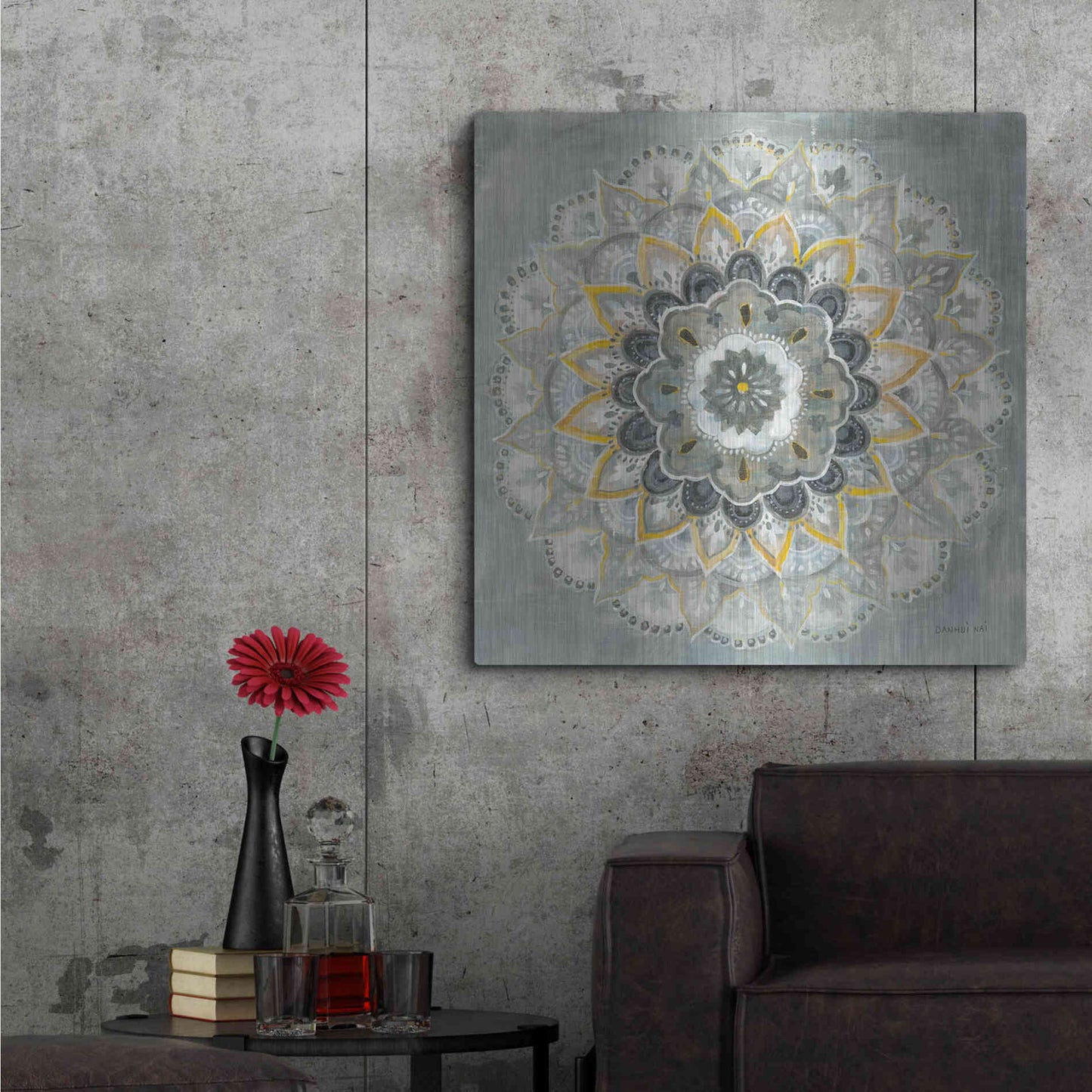 Luxe Metal Art 'Sunburst' by Danhui Nai, Metal Wall Art,36x36