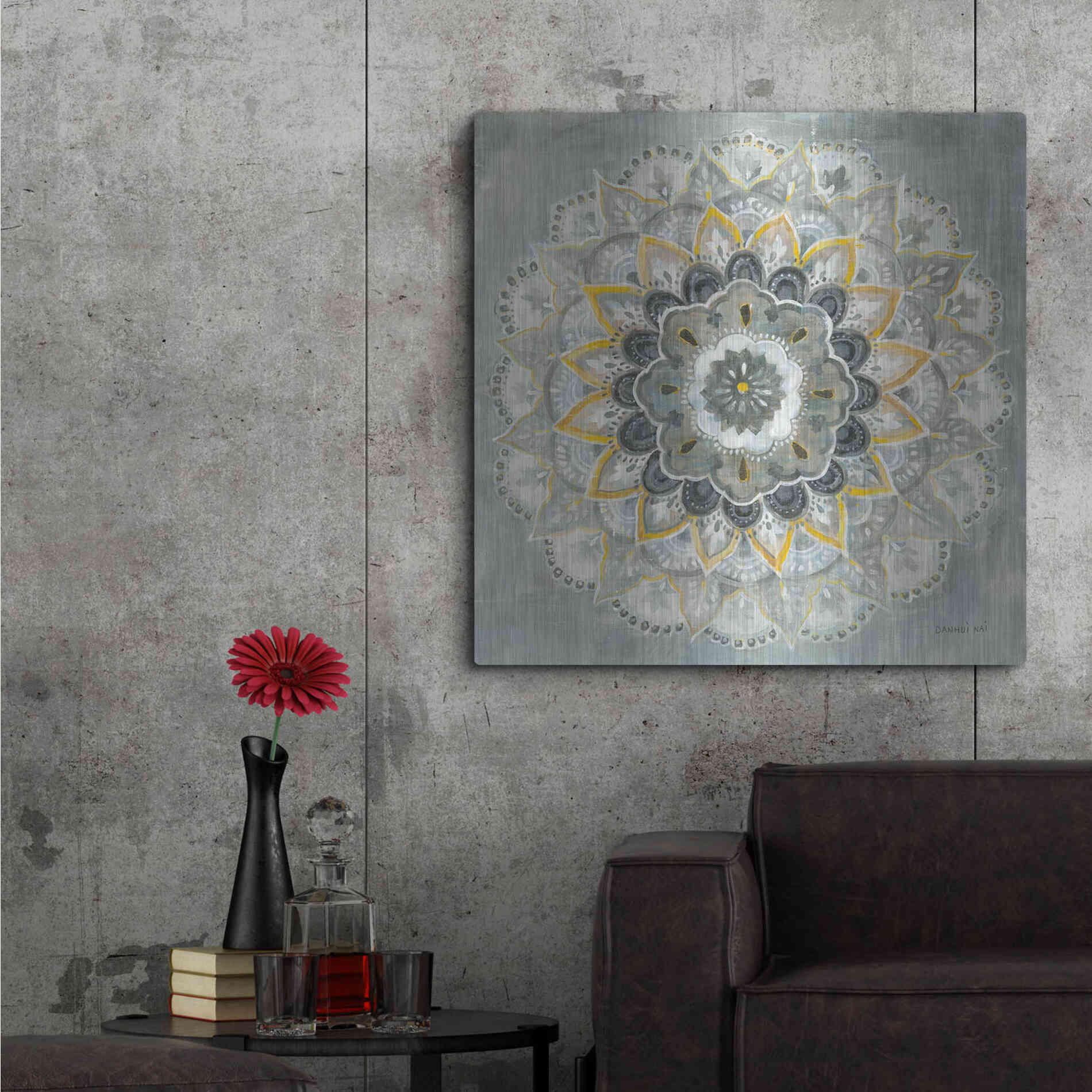 Luxe Metal Art 'Sunburst' by Danhui Nai, Metal Wall Art,36x36