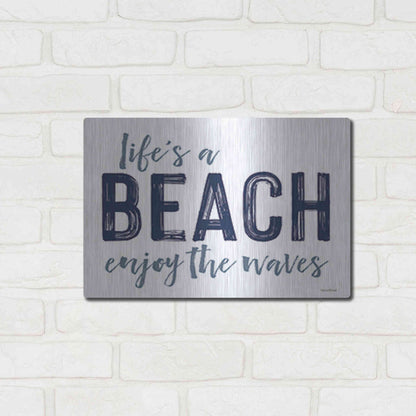 Luxe Metal Art 'Life's a Beach' by Lettered & Lined, Metal Wall Art,16x12