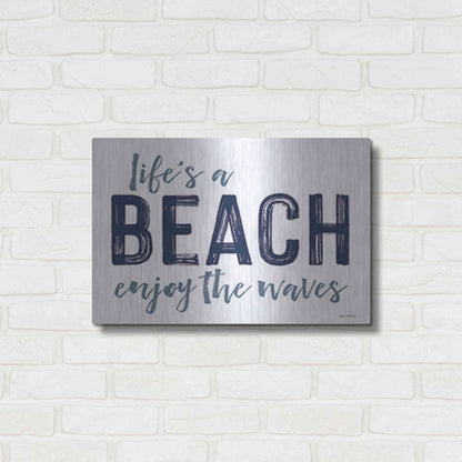 Luxe Metal Art 'Life's a Beach' by Lettered & Lined, Metal Wall Art,24x16