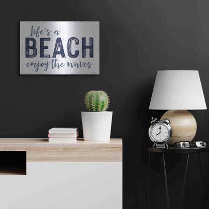 Luxe Metal Art 'Life's a Beach' by Lettered & Lined, Metal Wall Art,24x16