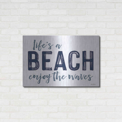 Luxe Metal Art 'Life's a Beach' by Lettered & Lined, Metal Wall Art,36x24