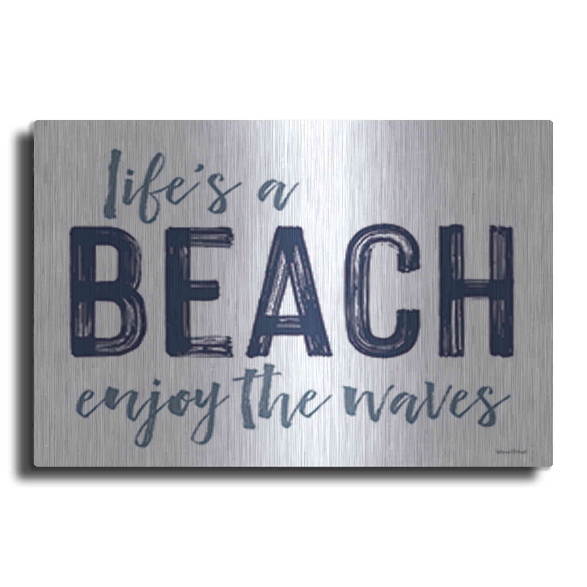 Luxe Metal Art 'Life's a Beach' by Lettered & Lined, Metal Wall Art