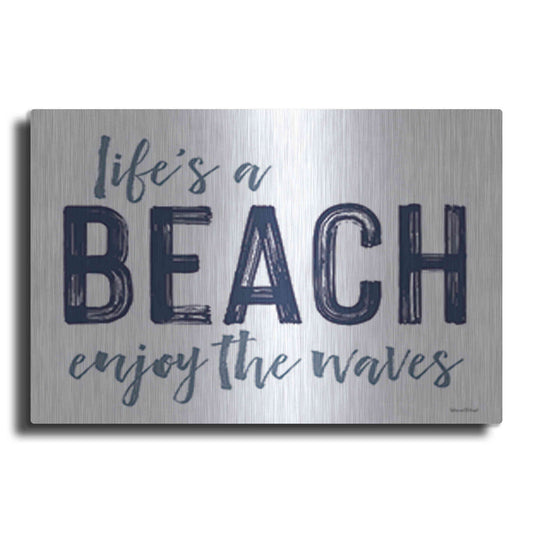 Luxe Metal Art 'Life's a Beach' by Lettered & Lined, Metal Wall Art
