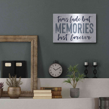Luxe Metal Art 'Memories Last Forever' by Lettered & Lined, Metal Wall Art,16x12