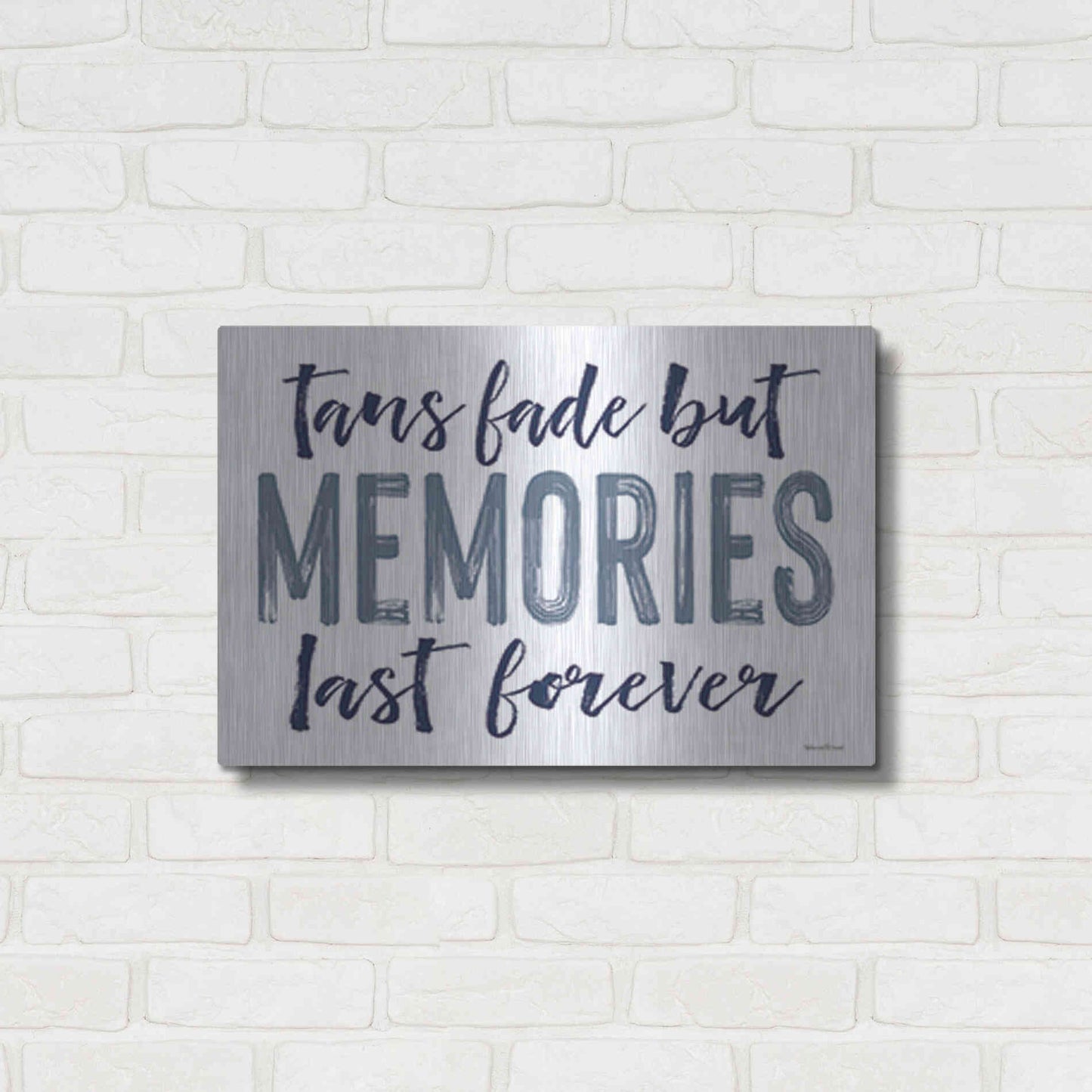 Luxe Metal Art 'Memories Last Forever' by Lettered & Lined, Metal Wall Art,24x16