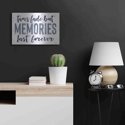 Luxe Metal Art 'Memories Last Forever' by Lettered & Lined, Metal Wall Art,24x16