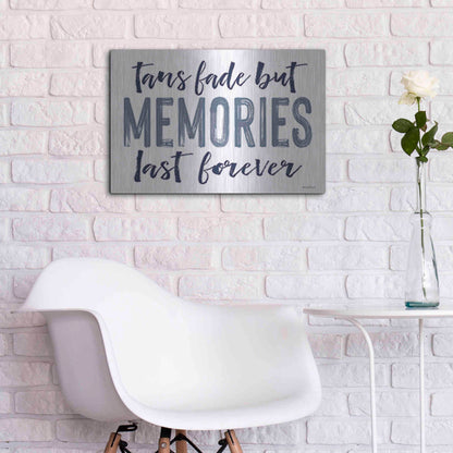 Luxe Metal Art 'Memories Last Forever' by Lettered & Lined, Metal Wall Art,24x16