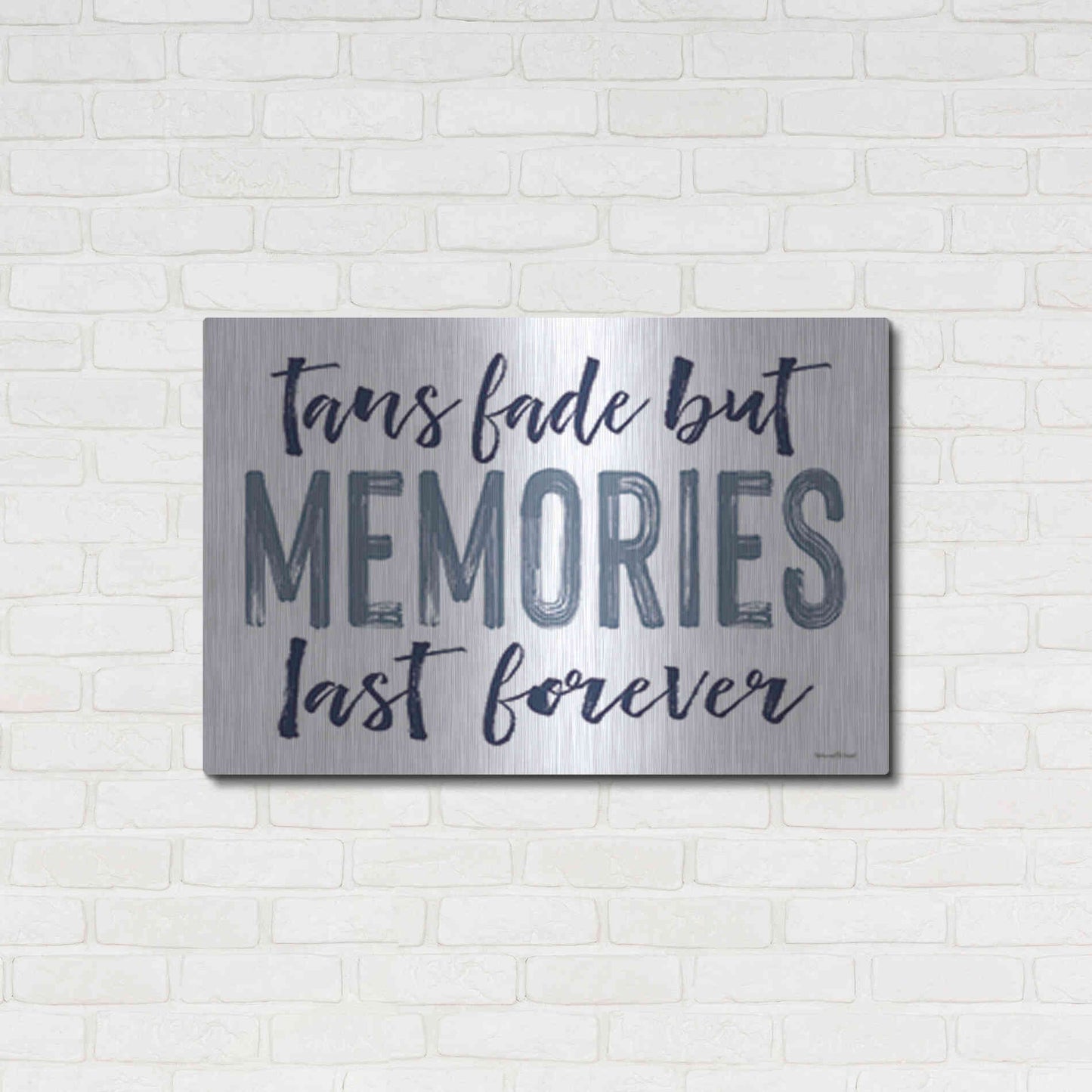 Luxe Metal Art 'Memories Last Forever' by Lettered & Lined, Metal Wall Art,36x24