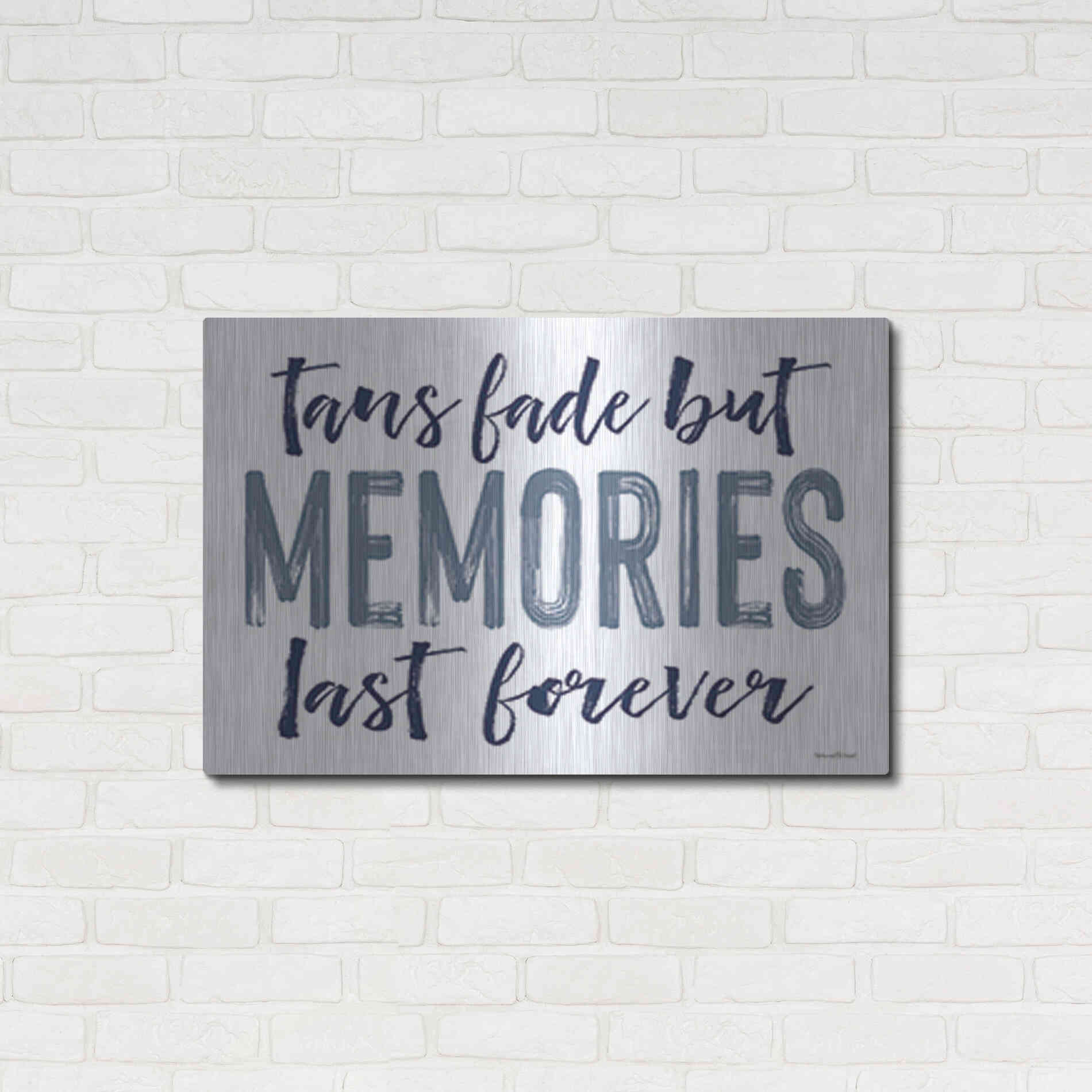 Luxe Metal Art 'Memories Last Forever' by Lettered & Lined, Metal Wall Art,36x24