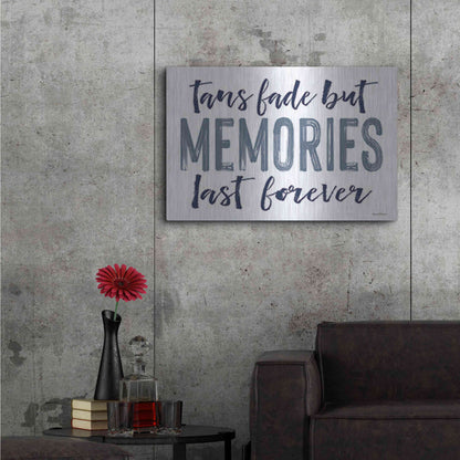 Luxe Metal Art 'Memories Last Forever' by Lettered & Lined, Metal Wall Art,36x24