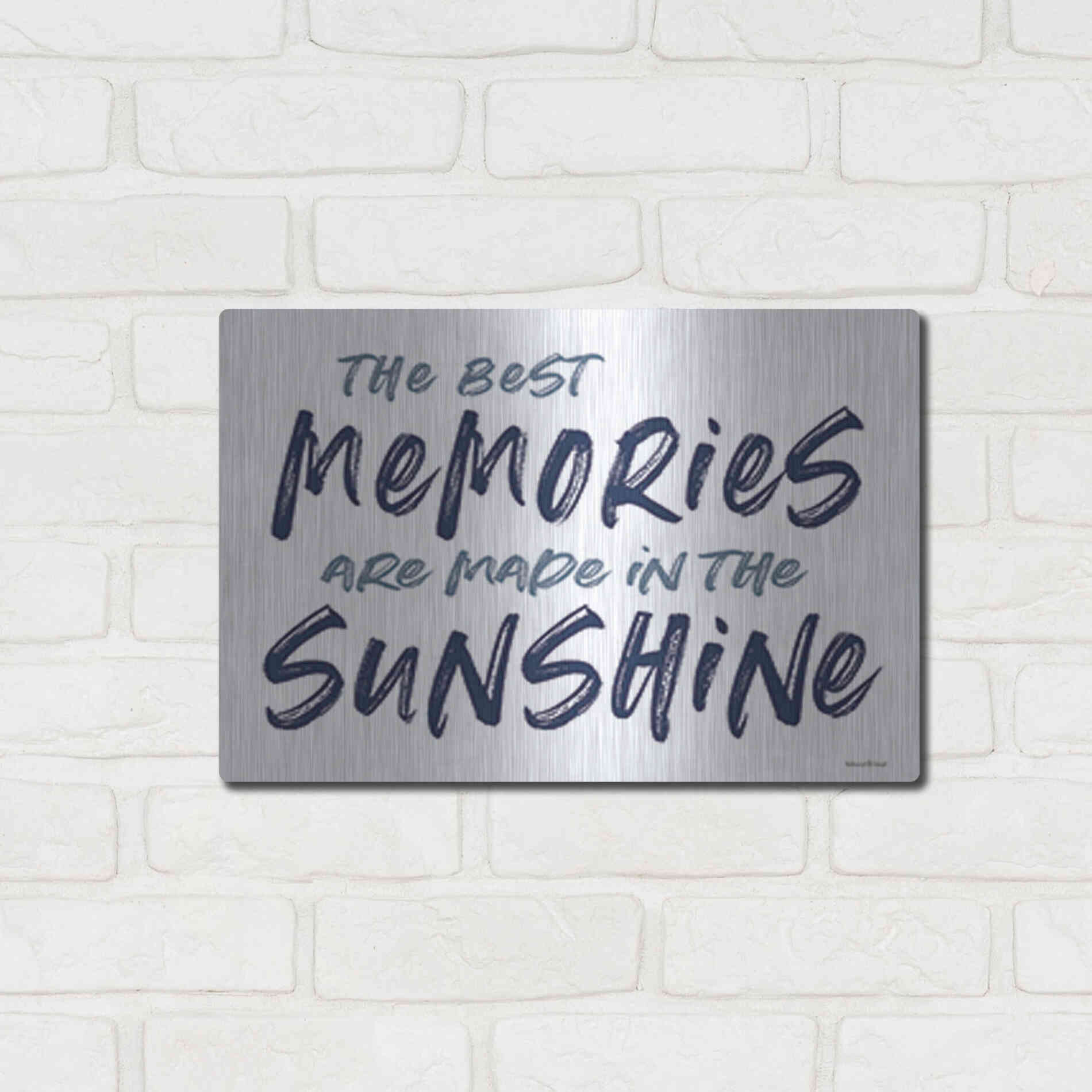 Luxe Metal Art 'The Best Memories' by Lettered & Lined, Metal Wall Art,16x12