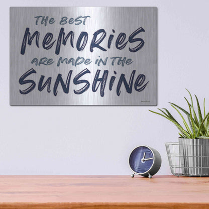 Luxe Metal Art 'The Best Memories' by Lettered & Lined, Metal Wall Art,16x12