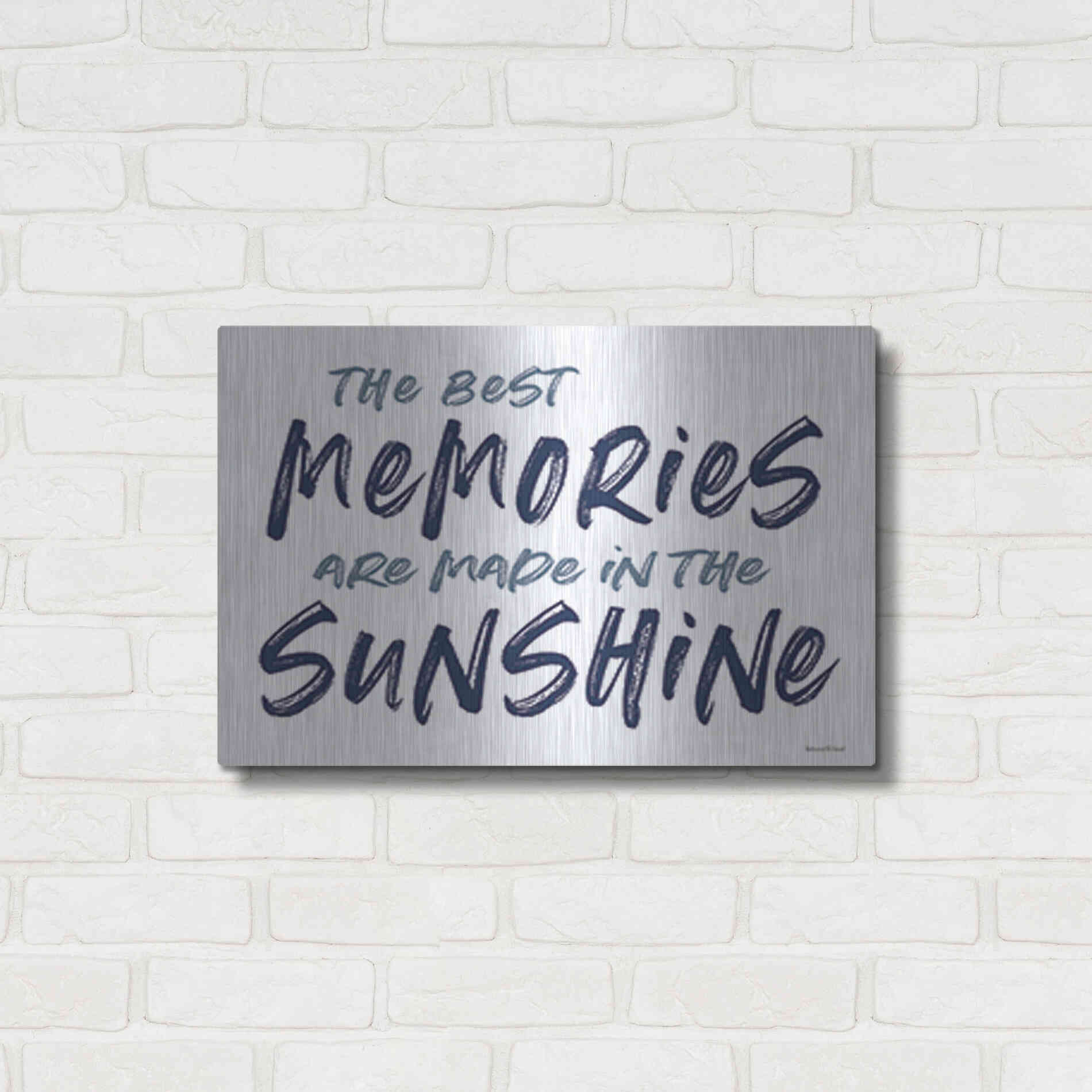Luxe Metal Art 'The Best Memories' by Lettered & Lined, Metal Wall Art,24x16