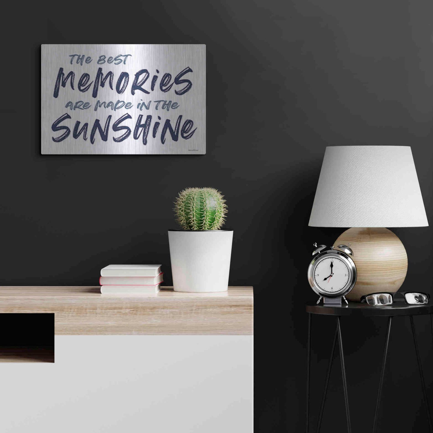 Luxe Metal Art 'The Best Memories' by Lettered & Lined, Metal Wall Art,24x16