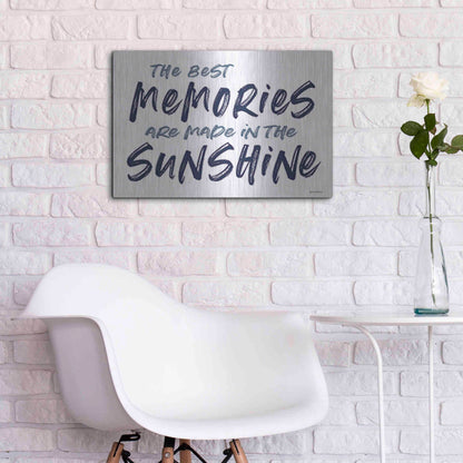 Luxe Metal Art 'The Best Memories' by Lettered & Lined, Metal Wall Art,24x16