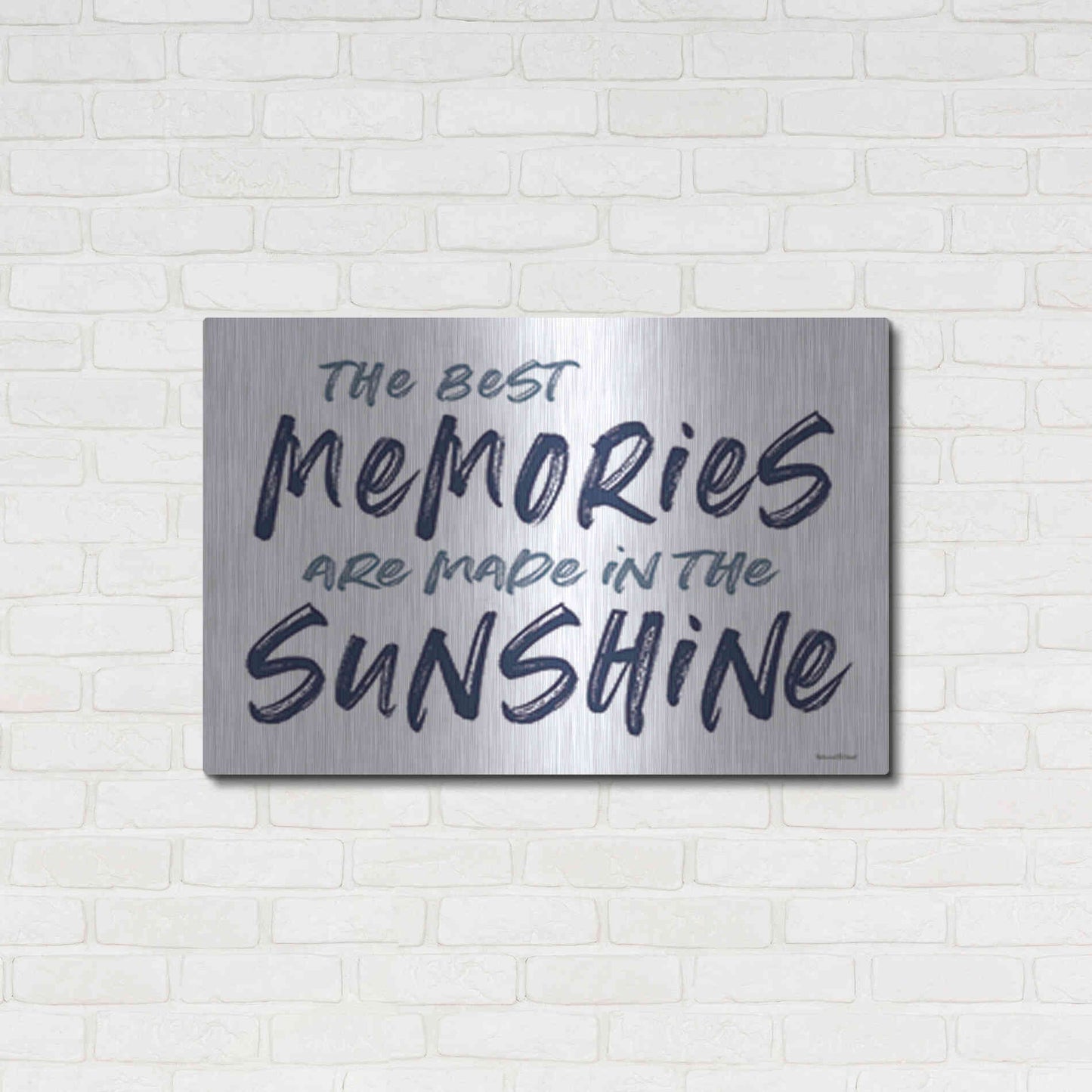 Luxe Metal Art 'The Best Memories' by Lettered & Lined, Metal Wall Art,36x24