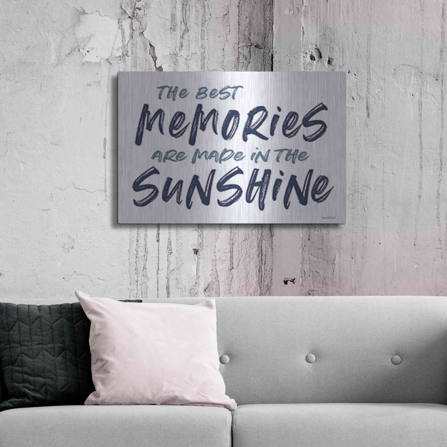 Luxe Metal Art 'The Best Memories' by Lettered & Lined, Metal Wall Art,36x24
