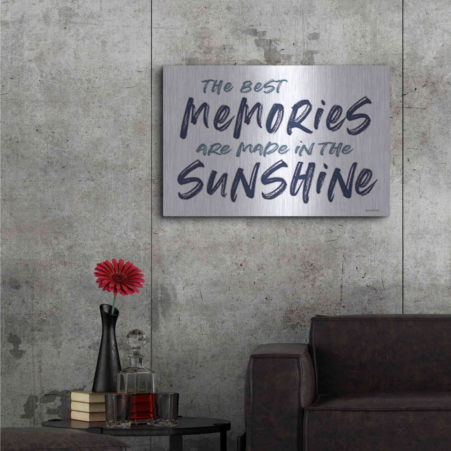 Luxe Metal Art 'The Best Memories' by Lettered & Lined, Metal Wall Art,36x24