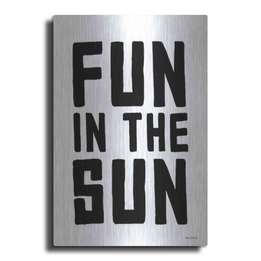 Luxe Metal Art 'Fun in the Sun Black and White' by Lettered & Lined, Metal Wall Art